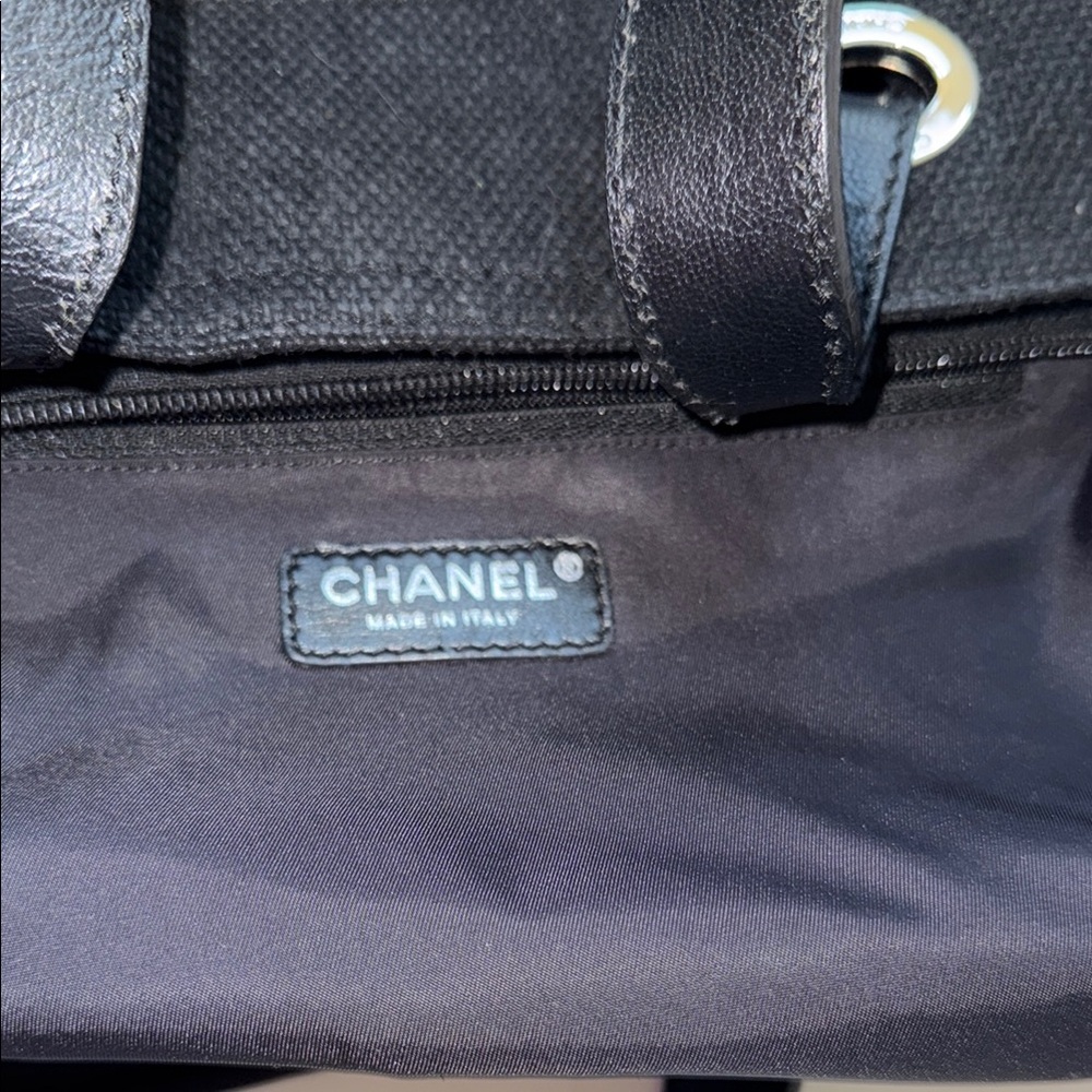 Chanel Black Quilted Canvas Tote Bag - Picture 9 of 13